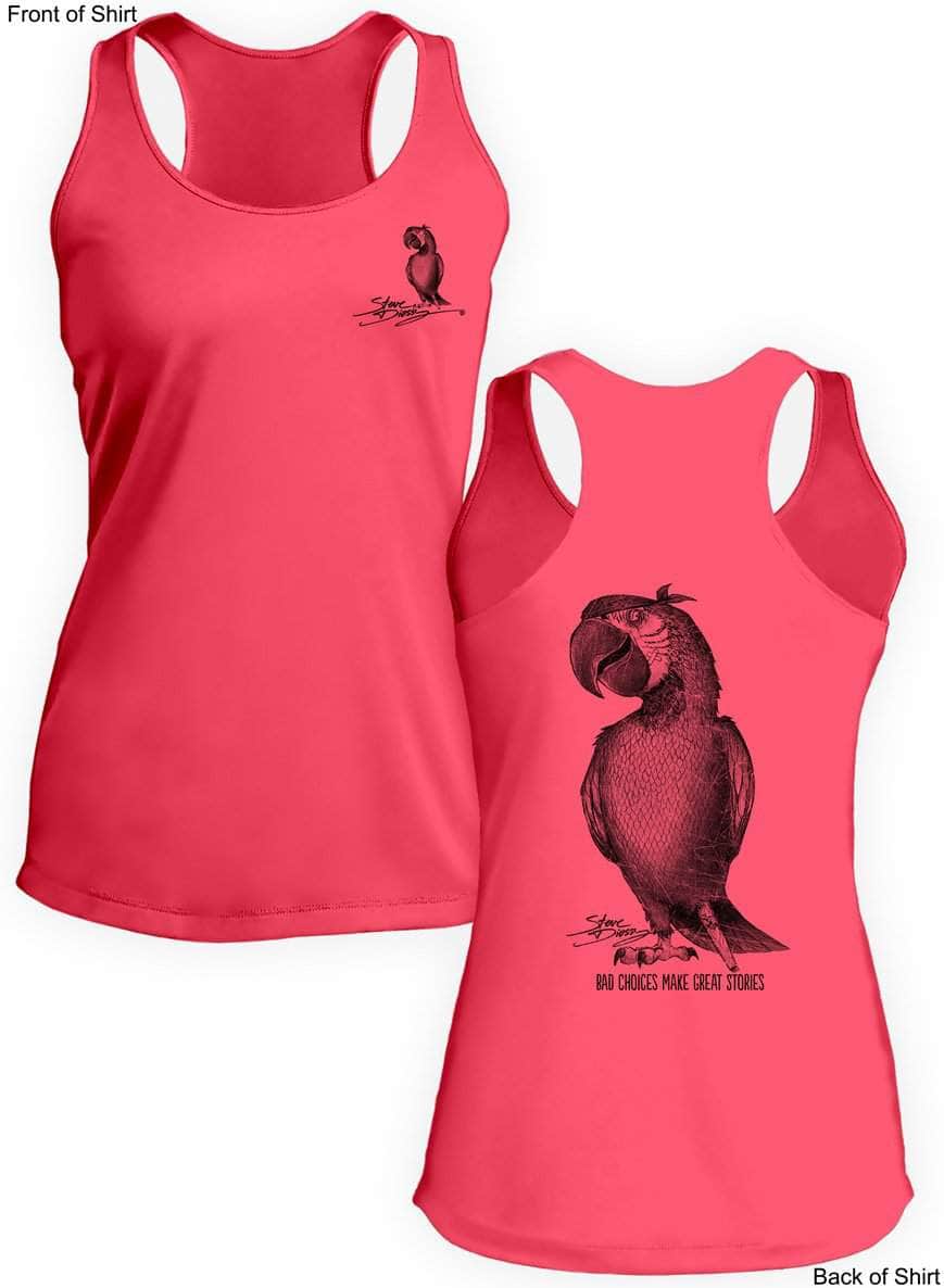 Pirate Parrot- Ladies Racerback Tank-100% Polyester